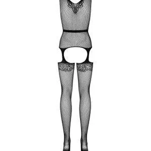 Obsessive Catsuit Straps-Look, Netzstruktur, Spitzenoptik, offen, elastisch schwarz XL/2XL Obsessive Catsuit Straps-Look, Netzstruktur, Spitzenoptik, offen, elastisch schwarz XL/2XL – Bild 4