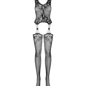 Obsessive Catsuit Straps-Look, Netzstruktur, Spitzenoptik, offen, elastisch schwarz S-L Obsessive Catsuit Straps-Look, Netzstruktur, Spitzenoptik, offen, elastisch schwarz S-L – Bild 3