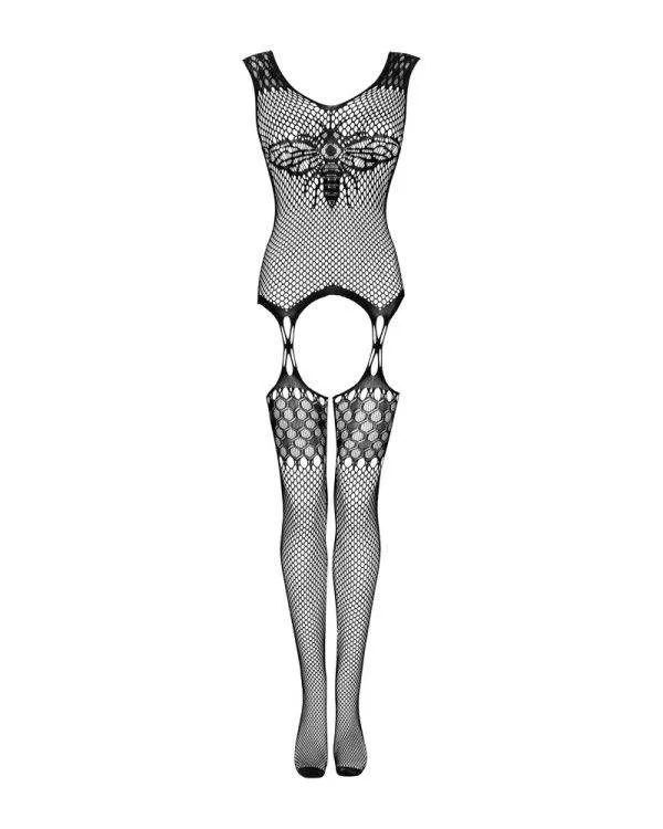 Obsessive G323 Bodystocking - Sinnlicher Look mit Bienenmotiv und offenem Schritt schwarz XL/2XL Obsessive G323 Bodystocking - Sinnlicher Look mit Bienenmotiv und offenem Schritt schwarz XL/2XL