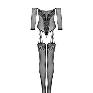 Obsessive Catsuit G332 - Sinnlicher Bodystocking in Schwarz, elastische Träger, offener Schritt schwarz S-L Obsessive Catsuit G332 - Sinnlicher Bodystocking in Schwarz, elastische Träger, offener Schritt schwarz S-L – Bild 4