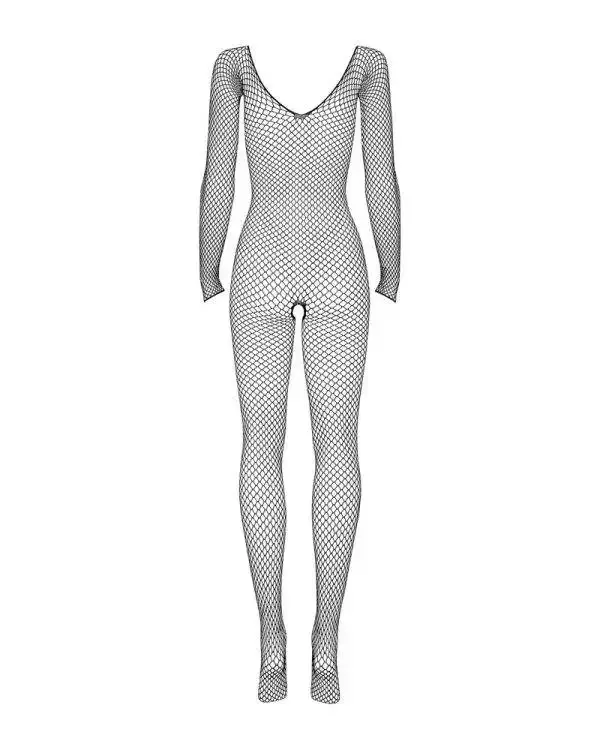 Obsessive Catsuit - Eleganter Bodystocking mit Strapsgürtel und sexy Top schwarz S-L Obsessive Catsuit - Eleganter Bodystocking mit Strapsgürtel und sexy Top schwarz S-L