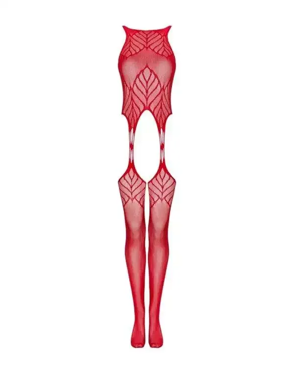 Obsessive Catsuit Flügel-Motive rot S-L