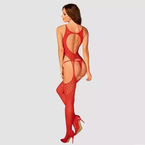 Obsessive Catsuit Flügel-Motive rot S-L