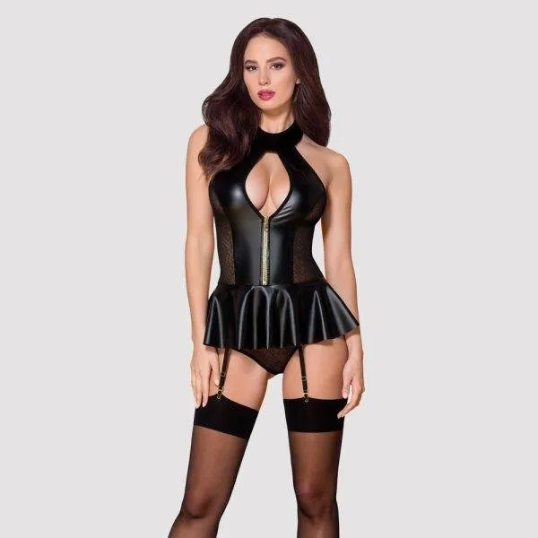 26202271111_nor_a Obsessive Strapshemd & String Set 838-COR-3 schwarz S/M
