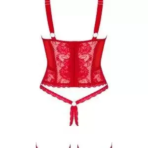 Obsessive Belovya rotes Korsett - sinnliches Modell mit Strapsen rot XS/S Obsessive Belovya rotes Korsett - sinnliches Modell mit Strapsen rot XS/S – Bild 4