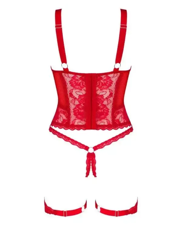 Obsessive Belovya rotes Korsett - sinnliches Modell mit Strapsen rot XS/S Obsessive Belovya rotes Korsett - sinnliches Modell mit Strapsen rot XS/S