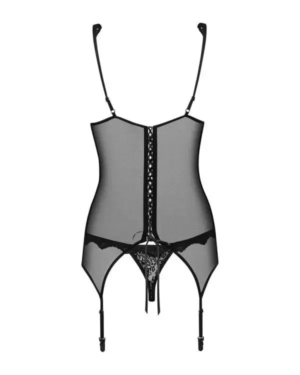 Obsessive Editya Corsage - sinnliches schwarzes Korsett mit verstellbaren Trägern schwarz 2XL Obsessive Editya Corsage - sinnliches schwarzes Korsett mit verstellbaren Trägern schwarz 2XL