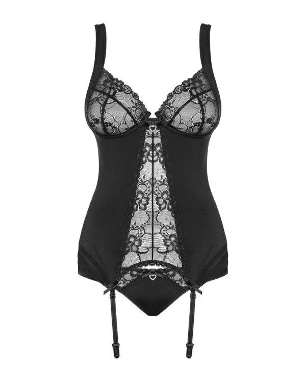 Obsessive Emperita Strapshemd Set schwarz S/M