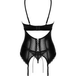 Obsessive Wetlook Corsage Set schwarz XL/2XL Obsessive Wetlook Corsage Set schwarz XL/2XL – Bild 4