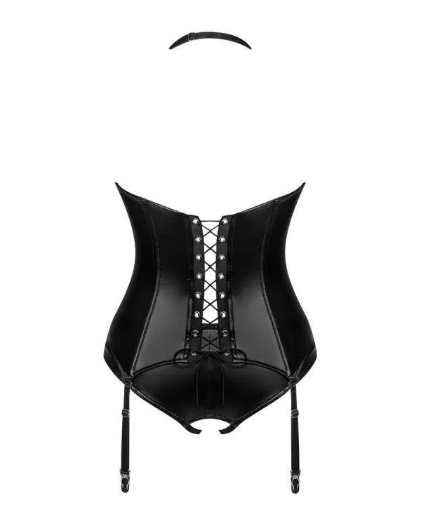 Obsessive Glandez Corsage Set - Schwarze Transparenz, 8 Strumpfhalter (94% Polyamid, 6% Elasthan) schwarz M/L Obsessive Glandez Corsage Set - Schwarze Transparenz, 8 Strumpfhalter (94% Polyamid, 6% Elasthan) schwarz M/L
