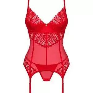 Obsessive Ingridia Straps-Corsage Set rot XL/2XL Obsessive Ingridia Straps-Corsage Set rot XL/2XL – Bild 3
