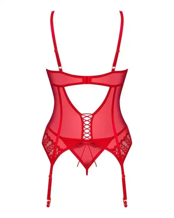 Obsessive Ingridia Straps-Corsage Set rot XL/2XL Obsessive Ingridia Straps-Corsage Set rot XL/2XL