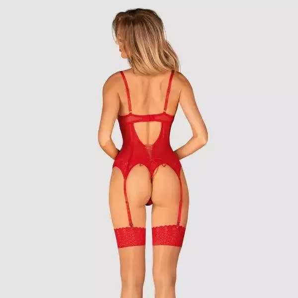 Obsessive Ingridia Straps-Corsage Set rot XL/2XL