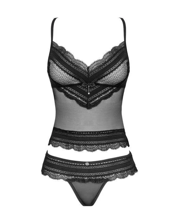 Ivannes Elegantes Spitzen-Set, Schwarz, S/M Ivannes Elegantes Spitzen-Set, Schwarz, S/M