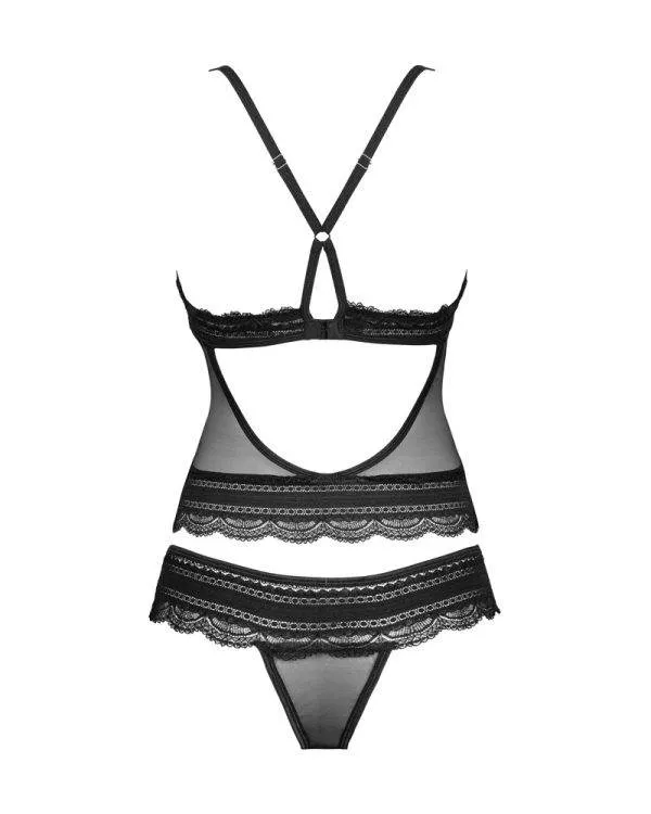 Ivannes Elegantes Spitzen-Set, Schwarz, S/M Ivannes Elegantes Spitzen-Set, Schwarz, S/M