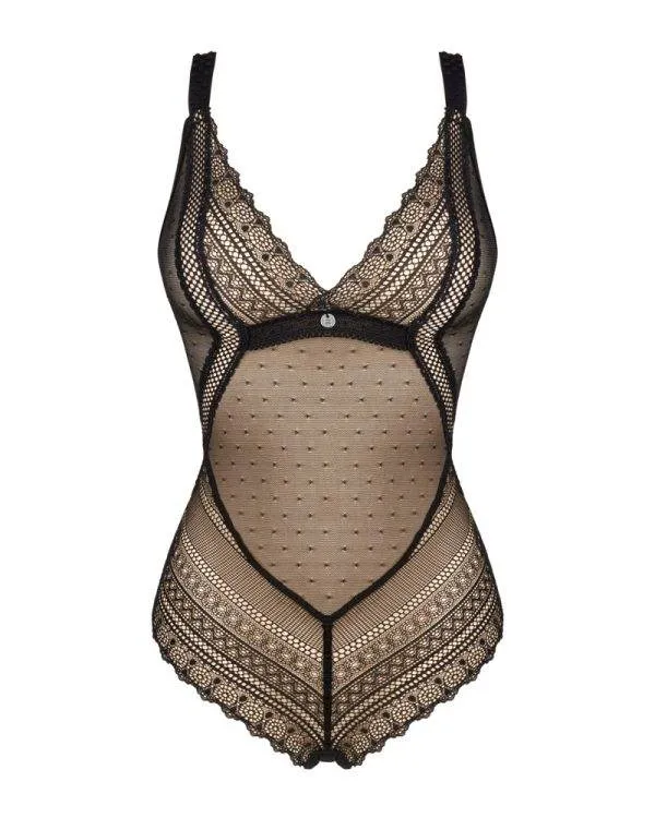 Obsessive Estiqua - Semi-transparenter Body schwarz XS/S