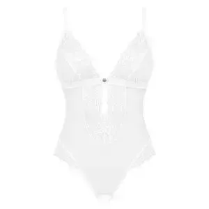Obsessive Heavelly - Transparenter Body ouvert mit Spitzen-Details weiß XS/S Obsessive Heavelly - Transparenter Body ouvert mit Spitzen-Details weiß XS/S – Bild 3