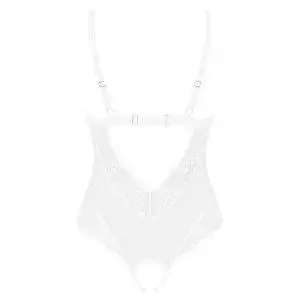 Obsessive Heavelly - Transparenter Body ouvert mit Spitzen-Details weiß XS/S Obsessive Heavelly - Transparenter Body ouvert mit Spitzen-Details weiß XS/S – Bild 4