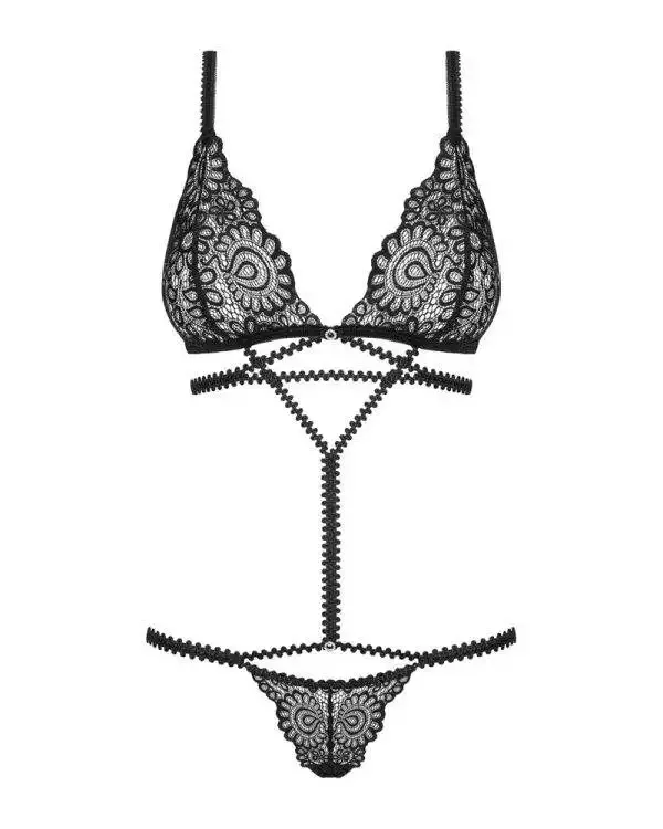 Obsessive Mixty Teddy - Heißer trägerloser Teddy mit verführerischem Look! schwarz L/XL