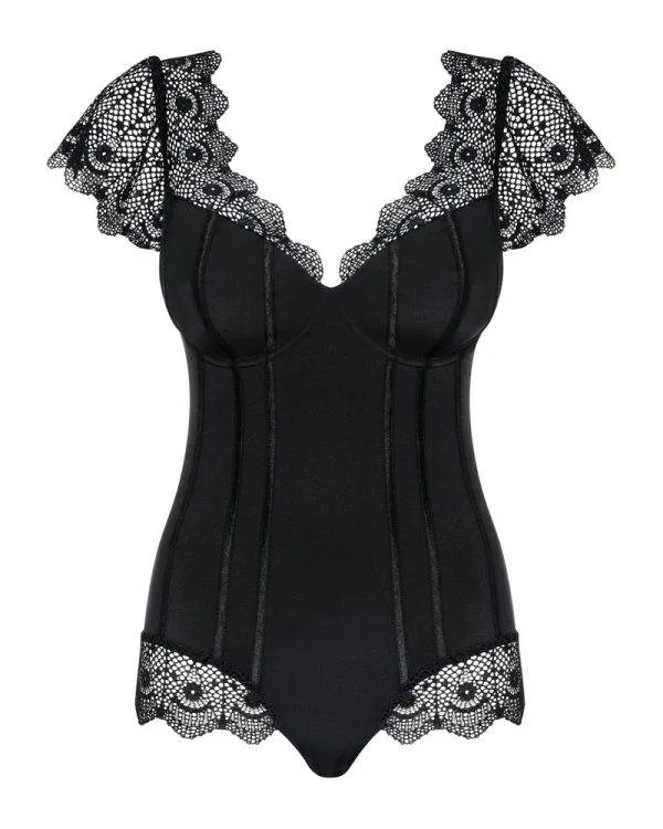 Obsessive Mixty Teddy - Heißer trägerloser Teddy mit verführerischem Look! schwarz S/M Obsessive Mixty Teddy - Heißer trägerloser Teddy mit verführerischem Look! schwarz S/M
