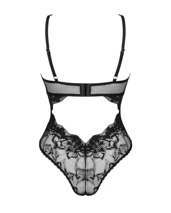 Obsessive Body Olvidia - Extravaganter Spitzen-Einteiler schwarz XS/S Obsessive Body Olvidia - Extravaganter Spitzen-Einteiler schwarz XS/S