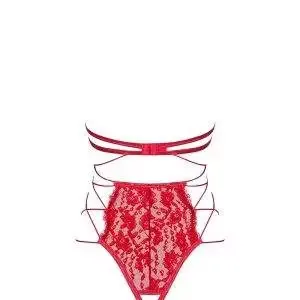 Obsessive Rediosa-Teddy. Roter Teddy mit offenen Cups und verstellbarem Schritt. rot L/XL Obsessive Rediosa-Teddy. Roter Teddy mit offenen Cups und verstellbarem Schritt. rot L/XL – Bild 4