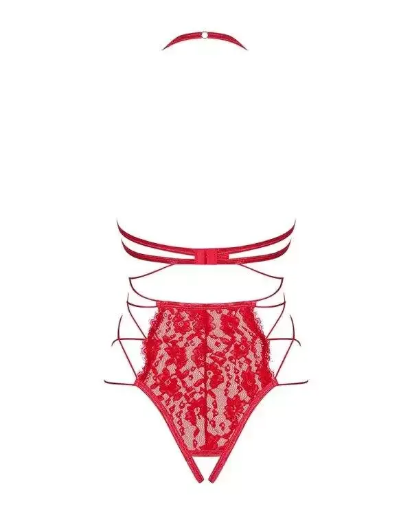 Obsessive Rediosa-Teddy. Roter Teddy mit offenen Cups und verstellbarem Schritt. rot L/XL Obsessive Rediosa-Teddy. Roter Teddy mit offenen Cups und verstellbarem Schritt. rot L/XL