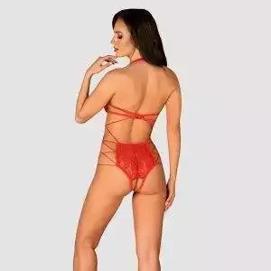 Obsessive Rediosa-Teddy. Roter Teddy mit offenen Cups und verstellbarem Schritt. rot L/XL Obsessive Rediosa-Teddy. Roter Teddy mit offenen Cups und verstellbarem Schritt. rot L/XL – Bild 2