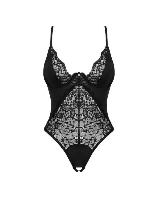Obsessive Stringbody ouvert Bellastia - Super weiche Floralspitze schwarz XL/2XL Obsessive Stringbody ouvert Bellastia - Super weiche Floralspitze schwarz XL/2XL