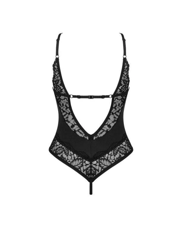 Obsessive Stringbody ouvert Bellastia - Super weiche Floralspitze schwarz XL/2XL Obsessive Stringbody ouvert Bellastia - Super weiche Floralspitze schwarz XL/2XL