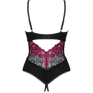 Obsessive Stringbody ouvert Rosenty - Sexy Dessous mit Rosenspitze schwarz XL/2XL Obsessive Stringbody ouvert Rosenty - Sexy Dessous mit Rosenspitze schwarz XL/2XL – Bild 4