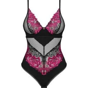 Obsessive Stringbody Rosenty - Sexy Body mit Bügel-Cups und Rosenspitze schwarz XS/S Obsessive Stringbody Rosenty - Sexy Body mit Bügel-Cups und Rosenspitze schwarz XS/S – Bild 3