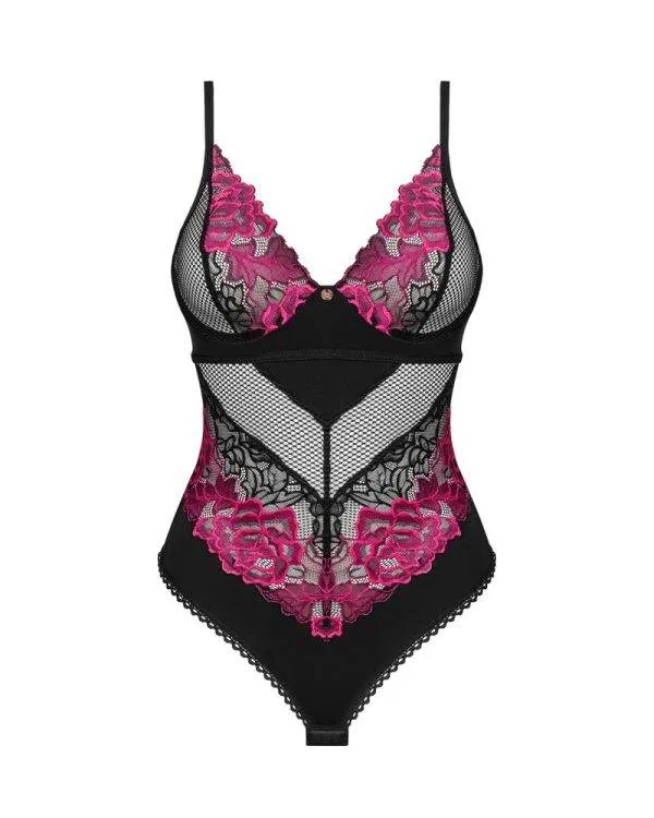 Obsessive Stringbody Rosenty - Sexy Body mit Bügel-Cups und Rosenspitze schwarz XS/S