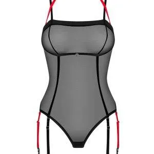Obsessive Glandez - Semitransparenter Body mit abnehmbarem Neckholder und Strapsen schwarz XS/S Obsessive Glandez - Semitransparenter Body mit abnehmbarem Neckholder und Strapsen schwarz XS/S – Bild 3