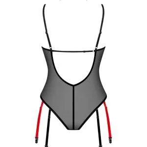 Obsessive Glandez - Semitransparenter Body mit abnehmbarem Neckholder und Strapsen schwarz XS/S Obsessive Glandez - Semitransparenter Body mit abnehmbarem Neckholder und Strapsen schwarz XS/S – Bild 4