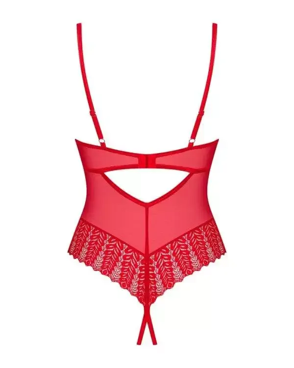 Obsessive Ingridia - Ouvert Stringbody mit Bügeln und wattierten Cups rot XL/2XL Obsessive Ingridia - Ouvert Stringbody mit Bügeln und wattierten Cups rot XL/2XL