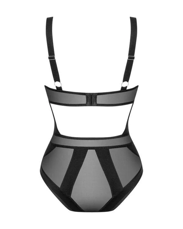 Obsessive Ingridia - Ouvert Stringbody mit Bügeln und wattierten Cups schwarz M/L Obsessive Ingridia - Ouvert Stringbody mit Bügeln und wattierten Cups schwarz M/L