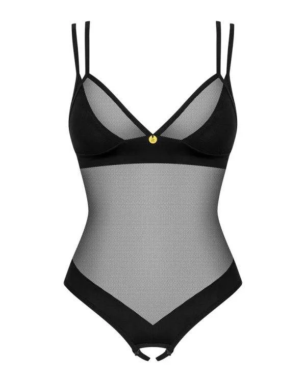Obsessive Stringbody ouvert Nesari - Schwarzer verführerischer Stringbody mit blickdichten Details schwarz XL/2XL Obsessive Stringbody ouvert Nesari - Schwarzer verführerischer Stringbody mit blickdichten Details schwarz XL/2XL