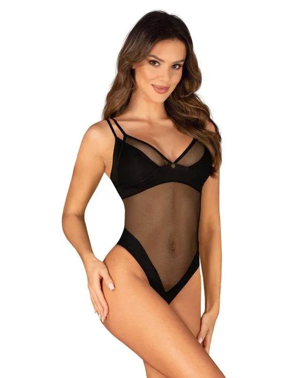26443801941_nor_a Obsessive Stringbody ouvert Nesari - Schwarzer verführerischer Stringbody mit blickdichten Details schwarz XL/2XL