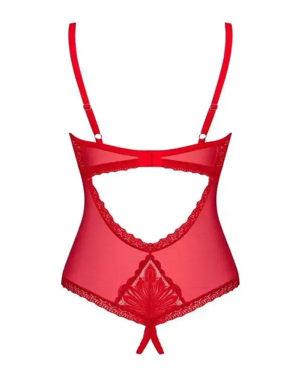 Obsessive Stringbody ouvert Nesari - Schwarzer verführerischer Stringbody mit blickdichten Details rot M/L Obsessive Stringbody ouvert Nesari - Schwarzer verführerischer Stringbody mit blickdichten Details rot M/L
