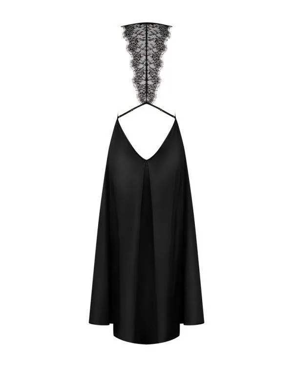 Obsessive Agatya Kleid - Sexy schwarzes Kleid mit verstellbaren Trägern und Spitzenverzierung schwarz L/XL Obsessive Agatya Kleid - Sexy schwarzes Kleid mit verstellbaren Trägern und Spitzenverzierung schwarz L/XL