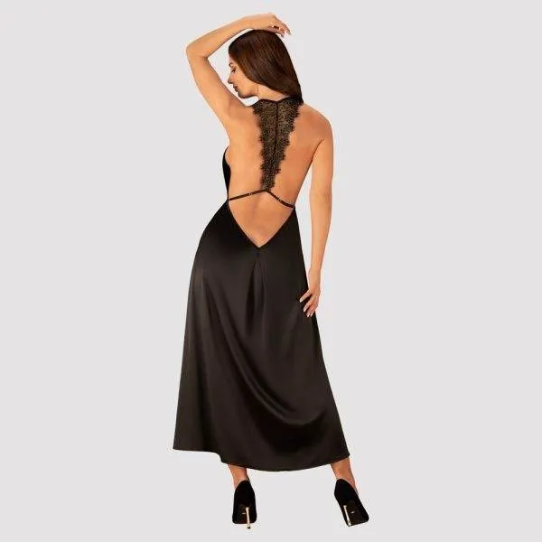 Obsessive Agatya Kleid - Sexy schwarzes Kleid mit verstellbaren Trägern und Spitzenverzierung schwarz L/XL Obsessive Agatya Kleid - Sexy schwarzes Kleid mit verstellbaren Trägern und Spitzenverzierung schwarz L/XL