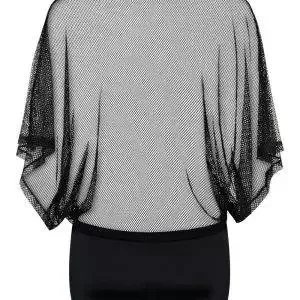 Obsessive Sexy Kleid D609 - Geometrisches Design, betonte Schultern, elastisches Material schwarz S/M Obsessive Sexy Kleid D609 - Geometrisches Design, betonte Schultern, elastisches Material schwarz S/M – Bild 4