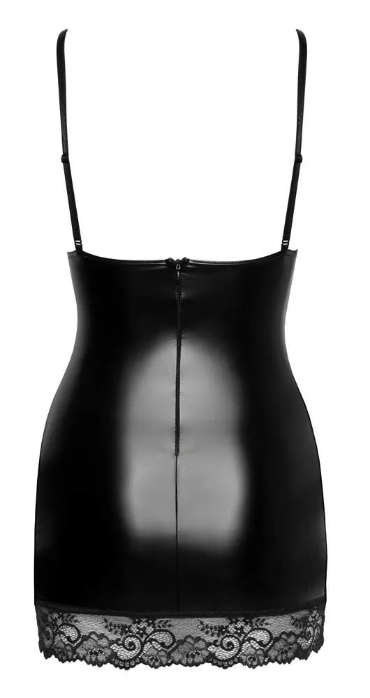 Noir Trägerkleid pitze, Powerwetlook, verstellbare Träger schwarz XL Noir Trägerkleid pitze, Powerwetlook, verstellbare Träger schwarz XL