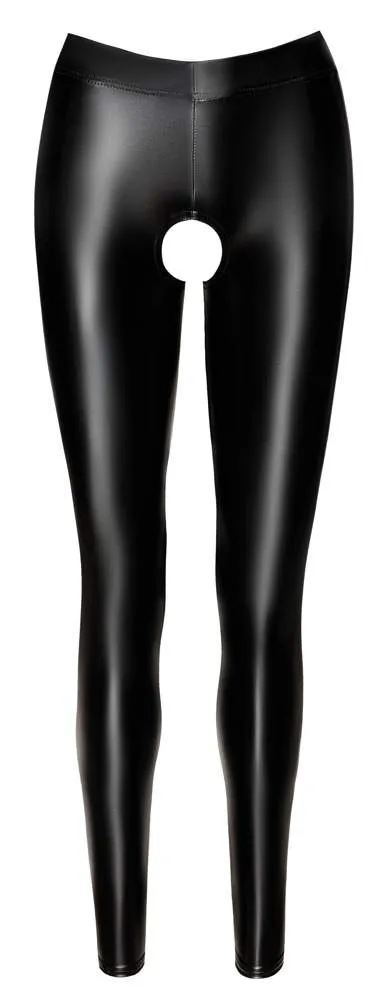Noir Powerwetlook Leggings offen schwarz L Noir Powerwetlook Leggings offen schwarz L