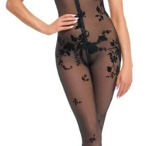 Noir Eleganter Overall mit amtflockprint schwarz L Noir Eleganter Overall mit amtflockprint schwarz L – Bild 3