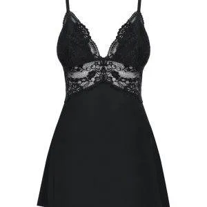 Obsessive Verführerisches Babydoll, schwarz, verstellbare Träger, Spitzenverzierungen, inklusive Tanga schwarz L/XL Obsessive Verführerisches Babydoll, schwarz, verstellbare Träger, Spitzenverzierungen, inklusive Tanga schwarz L/XL – Bild 3
