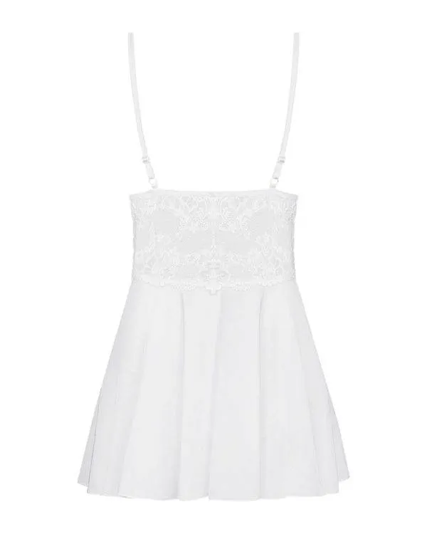 Obsessive Verführerisches Babydoll, schwarz, verstellbare Träger, Spitzenverzierungen, inklusive Tanga weiß S/M Obsessive Verführerisches Babydoll, schwarz, verstellbare Träger, Spitzenverzierungen, inklusive Tanga weiß S/M
