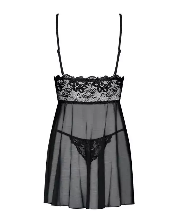 Obsessive Eleganz Babydoll - Sinnliche Spitze, verstellbare Träger, inklusive Tanga (90% Polyamid, 10% Elasthan) schwarz L/XL Obsessive Eleganz Babydoll - Sinnliche Spitze, verstellbare Träger, inklusive Tanga (90% Polyamid, 10% Elasthan) schwarz L/XL