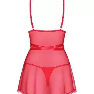 Obsessive Lovlea - Aufregend transparentes Babydoll Set rot L/XL Obsessive Lovlea - Aufregend transparentes Babydoll Set rot L/XL – Bild 4